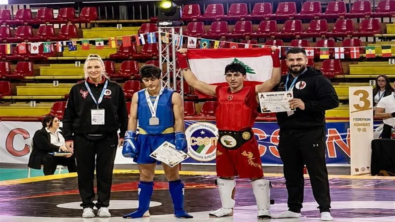 الحزام الذهبي لـ يوري ناصيف ضمن منافسات «ساندا» للملاكمة الصينية